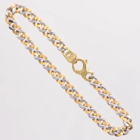 Armband Pansar, tvåfärgat, längd 20cm, bredd 5,6mm, 18K Vikt: 21 g