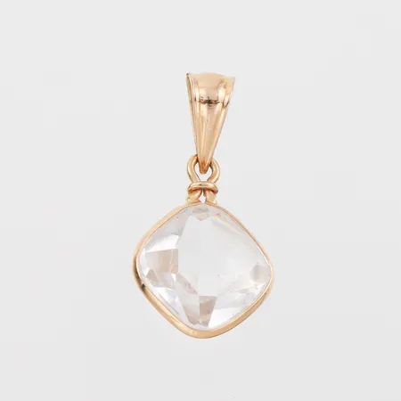 Hänge med sten,höjd med ögla 25 mm,18k. Vikt: 1,8 g