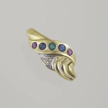 Ring med stenar, Ø 19 mm, bredd 9 mm, 18K Vikt: 2,7 g