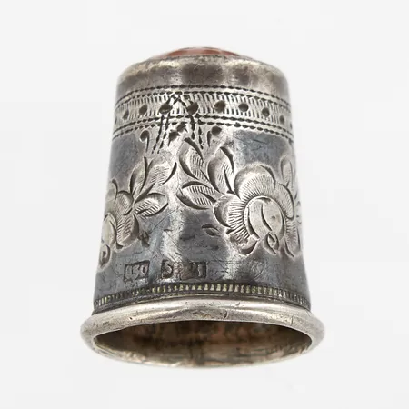 Fingerborg mönstrad, 20mm, Ø15mm, smärre bucklor, silver 830/1000 Vikt: 3 g