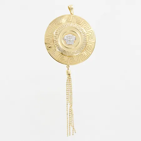 Hänge Medusa, 10,5cm, Ø40mm, 14K Vikt: 9 g