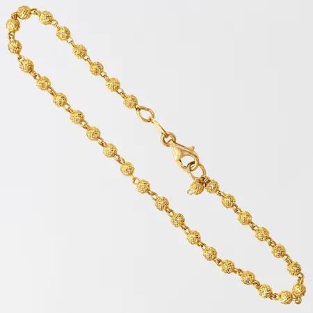 Armband med kullänk, längd 17,5cm, bredd ca 1,5-2,5mm, lås i 21K, 22K Vikt: 3,9 g