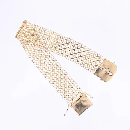 Armband X-länk, 18,5cm, bredd 17mm, svenska stämplar, 18K Vikt: 19,9 g