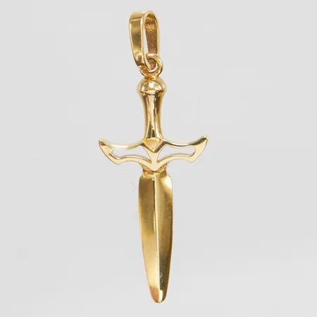 Hänge, dolk, längd inkl. ögla 30mm, bredd 10mm, 18K Vikt: 1,7 g