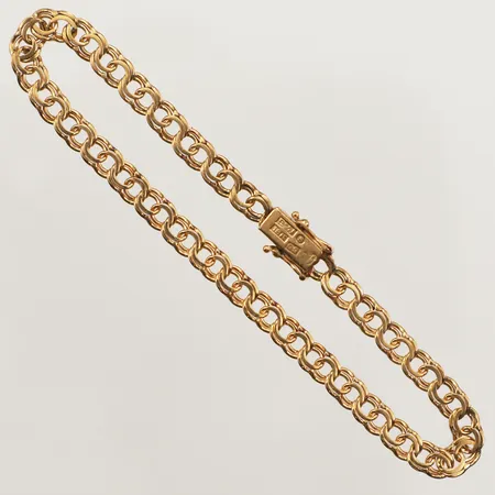 Armband Bismarck, längd 19,5cm, bredd 4,7mm, något svaga länkdelar, 18K Vikt: 7,6 g