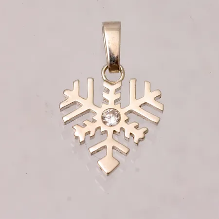 Hänge i silver, Snöhjärta, mått 16x25mm, 1st vit sten, mått Ø3mm, 925/1000, vikt 1,72g.