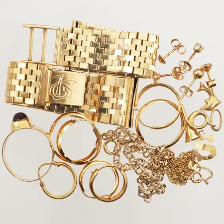 Diverse guld, defekt, skadat, udda, 18K Vikt: 48,5 g