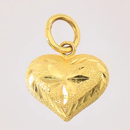 Hänge hjärta, längd: 20mm, bredd: 1,4-18,6mm, 23K Vikt: 3,8 g