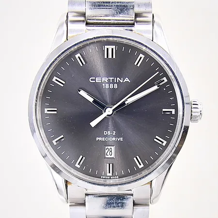 Herrur Certina DS-2 Precidrive, stål, quartz, ref-nr: C024410 A, serie-nr: T6J PBF EM4, Ø40mm, datum, safirglas, boett samt länk med smärre repor, inga tillbehör