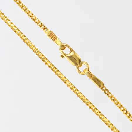 Kedja Rävsvans, längd 41cm, bredd 1,2mm, 21K. Vikt: 3,1 g