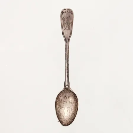 kaffesked, 13cm, monogram, silver 800/1000 Vikt: 14,2 g