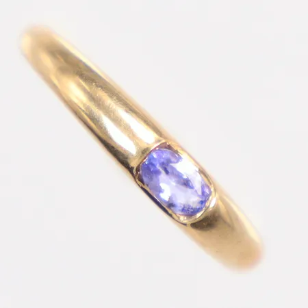 Ring lila sten, Ø17¾, 9k Vikt: 1,3 g