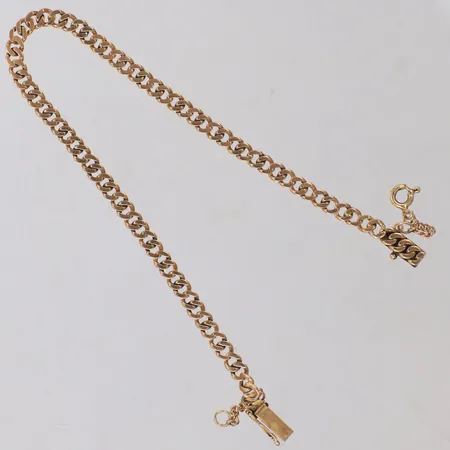 Armband Pansar, längd 19,5cm, bredd 4mm, säkerhetskedja, 18K Vikt: 8,1 g