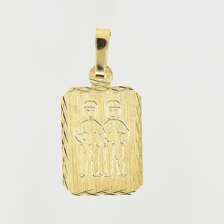 Hänge med Tvillingarnas stjärntecken, längd 18 mm, bredd 9 mm, 18K. Vikt: 0,6 g