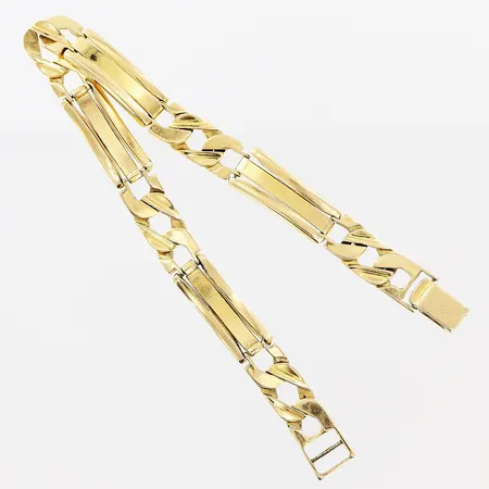 Armband, 17,5cm, bredd 7mm, defekt länk, 18K. Vikt: 14,2 g