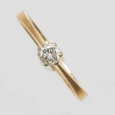 Ring, diamant 1x ca 0,16ct, stl 17¼, höjd 1-6,1mm, bredd 2,2-3,8mm, Kaplans, 1991, 18K Vikt: 1,9 g