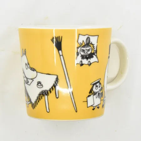 Muminmugg "Kontor" Tove Jansson, Arabia Finland, gul, 1996-2002, höjd 8 cm, fint skick. Vikt: 0 g