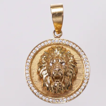 Hänge diamanter ca 54 x ca 0,01ct, lejon, 45x29mm, 18K Vikt: 17,7 g