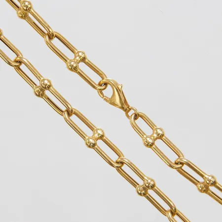 Collier, längd ca 39,5cm, bredd 6,8mm, ihålig, 18K OBS EJ MÄRKESDESIGN Vikt: 9 g