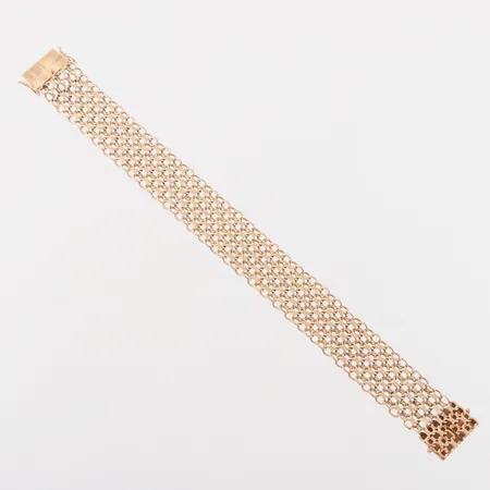 Armband X-länk, Guldsmed Hans Noren Stockholm 1967, längd ca 20 cm, bredd 17.7 mm,18k. Vikt: 27,9 g