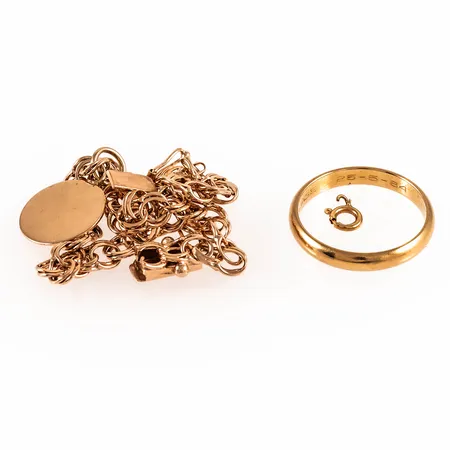 Diverse defekt/graverat guld. 5,4g i 14K & 2,8g i 18K. 