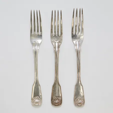 Tre bordsgafflar, Möllenborg Gustaf, år 1905, 1906 & 1909, 830/1000 silver Vikt: 153,7 g