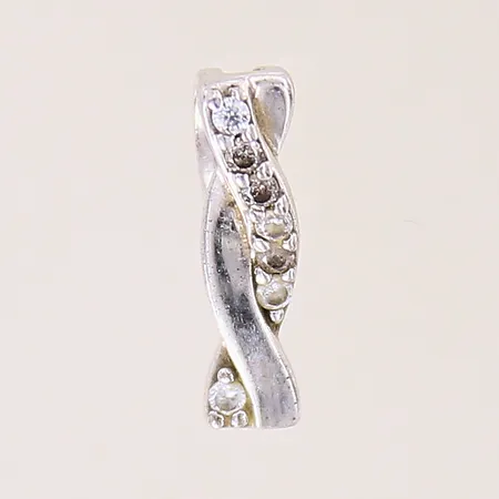 Hänge med vita stenar, 13x3,5mm, silver 925/1000 Vikt: 0,6 g