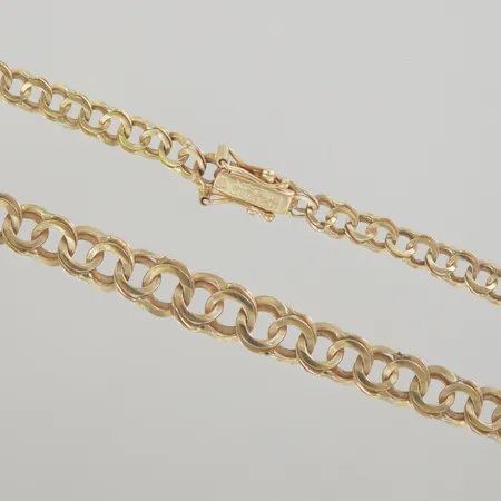 Halskedja bismark, längd 43 cm, bredd 4,8-7,6 mm, 18K Vikt: 14,3 g