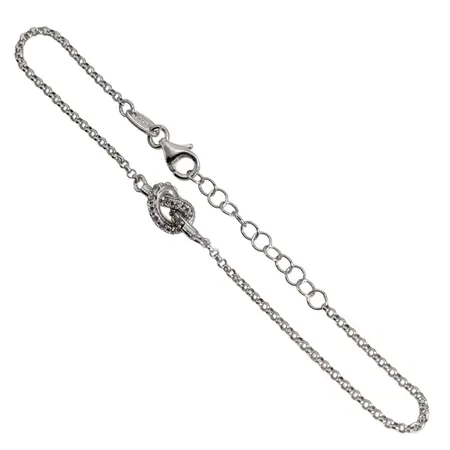 Armband, silver 925/1000, vita stenar, längd 17-19,5 cm, dekor bredd 6,5 mm, tillverkare SCO, sparsamt använd Vikt: 2,4 g