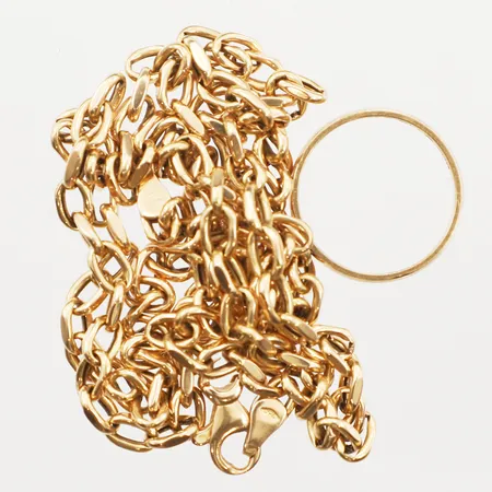 Kedja, ring, gravyr, defekt, 18K Vikt: 12,5 g