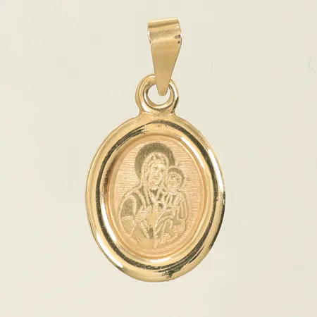 Hänge, längd 23mm inkl ögla, bredd 13mm, 14K, 0,6g Vikt: 0,6 g