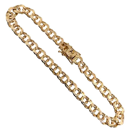 Armband Bismarck, 18K guld, Guldfynd (GFAB), längd knäppt 19,0 cm, bredd 5,2 mm, fint skick Vikt: 10,1 g