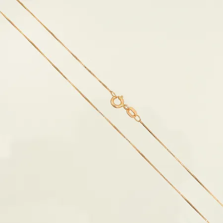 Halskedja, venezia, längd 39cm, bredd 1mm, skeva länkdelar, 18K, 1,4g Vikt: 1,4 g