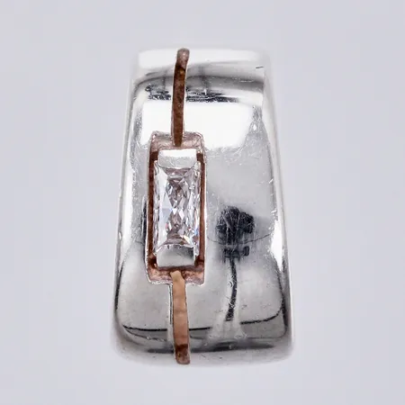 Hänge med vita stenar, längd: ca 1,2cm, bredd: ca 7mm, 925/1000, silver Vikt: 1,9 g