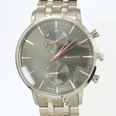 Herrur Gant, quarts, kronograf refnr NW1120, stålarmband med viklås, samt extra länkdelar , manual och box 