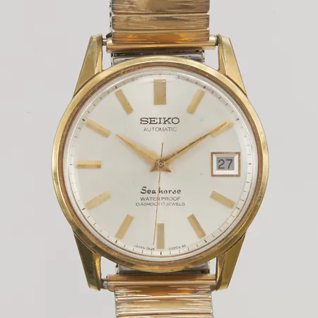 Herrur Seiko Sea Horse, Ø35mm, stål, plexiglas, repigt, ref 7625, nr7802071 med flexilänk