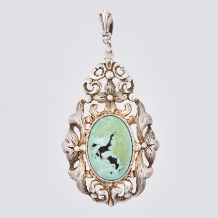 Hänge längd ca 41mm, bredd ca 3-21mm, svensk importstämpel, silver Vikt: 3,3 g