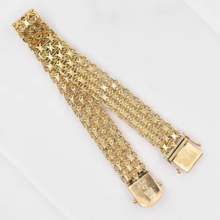 Armband X-länk med stav 19cm bredd 11,7mm defekt länk, 18K Vikt: 24,5 g