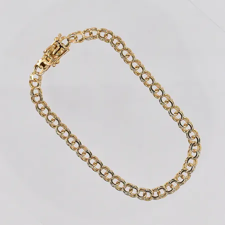 Armband Bismarck, 18cm, bredd 4,8mm, slitna länkar, 18K Vikt: 7,4 g