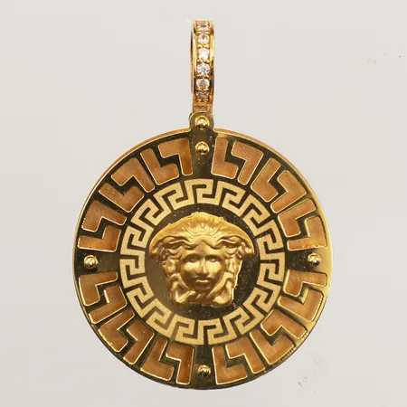 Hänge Medusa, Ø25mm, vita stenar, 21K Vikt: 5 g