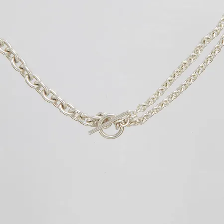 Collier, Double necklace thin, All Blues, längd: 52cm, bredd: 3,5-7mm, silver, 925/1000 Vikt: 41,1 g