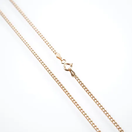 Halskedja, pansar, 42cm, bredd 2mm, 18k Vikt: 2,8 g