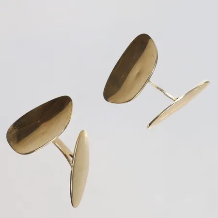 Ett par manschettknappar 20x15mm,  14K Vikt: 7,4 g