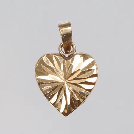 Hänge hjärta mönstrat 10x15mm 18K Vikt: 0,4 g