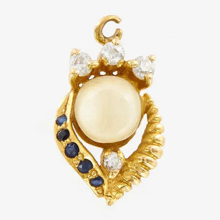 Hänge med pärla, slitage, defekt, 21K  Vikt: 2,1 g