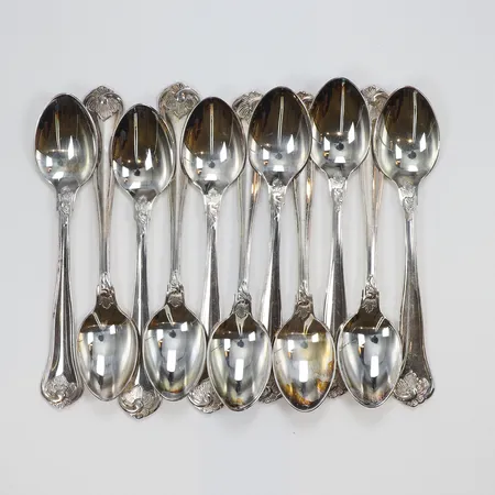 11 kaffeskedar, 12cm,  silver 830/1000 Vikt: 173 g