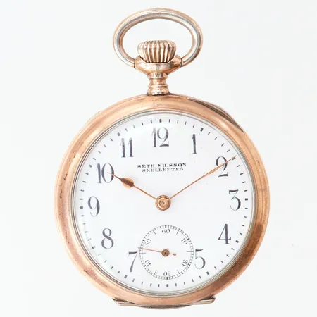  Mormorsur Seth Nilsson Skellefteå, manuell, Ø35mm, boett-nr: 1148343, innebott i silver, Silver 800/1000. 