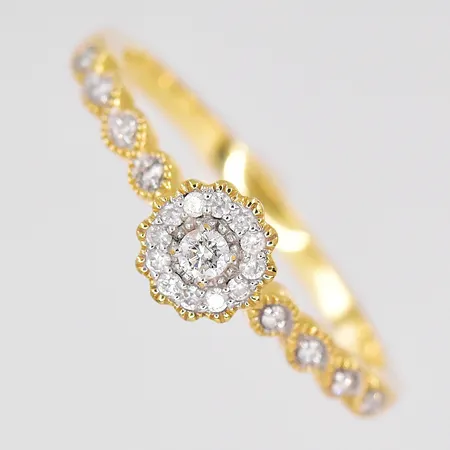 Ring diamanter ca 0,10ctv stl 18½ GHA, 18K Vikt: 2,6 g