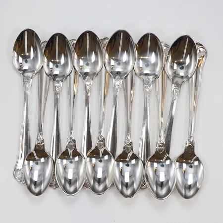 12 kaffeskedar, 12cm, silver 830/1000 Vikt: 185 g