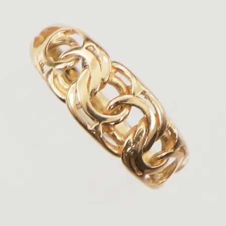 Ring Bismarck, stl 15½, bredd 1,4-6mm, något skev, 18K Vikt: 1,6 g